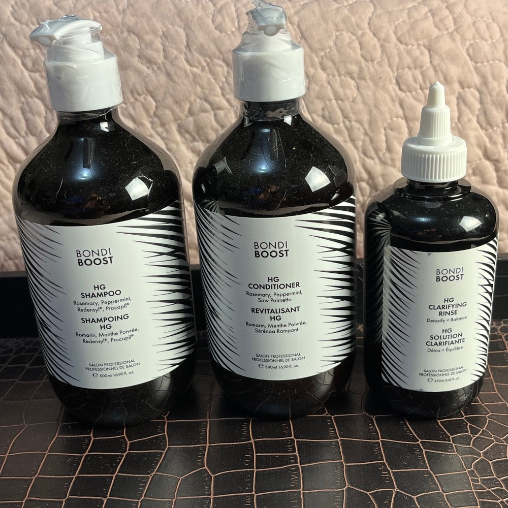 BondiBoost HG Shampoo, Conditioner & Clarifying Pre-Wash Set All New & Sealed